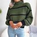 Aria Basics Aria Basics 2025 New Knitted Half Turtleneck Pullover Top European And American Style Women's Sweater For Outerwear Striped_ecoleips.com