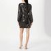 2025 Autumn New Women's Simple Fashion V-neck Midi Asymmetrical Shoulder Sequin Dress Gown_ecoleips.com