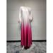 Dubai Malaysia Solid Color Gradient Fashion Feather Abaya Two-Piece Dress Set_ecoleips.com
