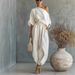 European And American Cross-border Spring New Solid Color Elegant Off-shoulder T-shirt Versatile Casual Loose_ecoleips.com