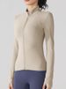 K Yoga Clothes Long Sleeved Warm And Velvet Jacket Zipper Sweater Fitness Stand Collar Tight Sports Running Women_ecoleips.com