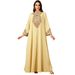 Fashion Elegant Beaded Handmade Beaded Long Skirt Light Luxury Heavy Work Abaya Women's Robe Musilin New_ecoleips.com