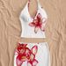 Floral Summer Vacation Style Women's Tie-Front Halter Dress And Bodycon Skirt Set Sexy Versatile Two-Piece Outfit_ecoleips.com
