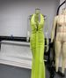 SDM156 Women's Deep V Neck Spaghetti Strap Long Dress Elegant Halter Neck Style High Quality Export Product_ecoleips.com
