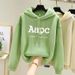 2026 Autumn Winter New Hooded Sweatshirt For Women Korean Style Plus Size Loose Ins Long Sleeve Fleece Thickened Top_ecoleips.com