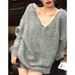 girl Backless Bow Sweater For Women, Autumn Winter Christmas New Loose Fit Pullover Top With A Soft And Cozy Feel_ecoleips.com