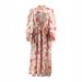 Round Neck Trumpet Sleeve Button Temperament Flower With Belt Long Elegant Dress_ecoleips.com