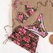 Animal Print Bikini Set With Sarong | Floral Two-Piece Swimsuit & Beach Cover-Up For Women Versatile 3-Piece Set For Multiple Looks_ecoleips.com