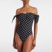 Women's Clothing Women's Strapless Polka Dot Swimsuit Set Quick-Dry Polyester High End Modest Coverage Beach And Pool Ready Short Sleeve Style_ecoleips.com
