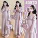 Autumn New Korean Fashion 3D Crochet Vest Dress Maternity Two-Piece Set_ecoleips.com