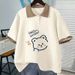 Cute Cartoon Print Polo T-Shirt & Pants Set For Teen Girls - Soft Cotton Blend Summer Outfit (XS-XL, Multiple Colors)_ecoleips.com