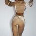 Women's Clothing autumn and winter sexy navel-baring long-sleeved top solid color micro-flared pants two-piece set_ecoleips.com