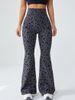 K Micro Flared Yoga Pants For Women, High Waisted And Hip Lifting Sports Wide Leg Pants, Leopard Print Fitness Yoga Flared Pants_ecoleips.com