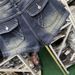 High Waisted Rolled Up Denim Shorts For Women Summer Retro Style Slimming Wide Leg A-Line Hot Girl Pants_ecoleips.com