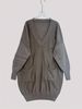 Sage Green V Neck Pit Rib Knit Tunic, Oversized Loose Lightweight Breathable Soft Skin-touch Multi-Pocket Long Sweater_ecoleips.com