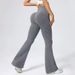 Women's Clothing Women's High-Waisted Flared Pants Solid Color Seamless Ribbed Knit Yoga Trousers Slimming Versatile_ecoleips.com