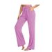 Women's High-Waisted Wide-Leg Lounge Pants – Ultra-Soft Polyester, Breathable & Stretchy, Perfect For Yoga, Travel & Everyday Comfort (12 Colors)_ecoleips.com