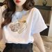 Cotton Short-sleeved T-shirt Women's Large Size Summer New Women's Clothing Loose And Thin White Top Bottoming Shirt_ecoleips.com