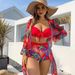 New Three Piece Bikini Swimsuit Long Sleeved Cover Up Sexy Women's Swimwear_ecoleips.com