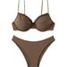 2024 Women's European American Style Solid Color Bikini Sexy Underwire Two Piece Beach Swimsuit_ecoleips.com