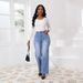 High Elastic Denim Trousers Retro Straight Loose Casual Women's Jeans Factory Direct Sales_ecoleips.com