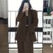 2025 New Women's Spring Design Sense Niche Casual Suit Elegant Black Blazer Set_ecoleips.com