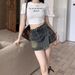 Women's Denim Summer New High Waist Slimming A-line Versatile Fashion Hip-hugging Skirt Shorts_ecoleips.com