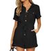 2023 Summer Cross-Border Casual Women's European And American Fashion Pocket Jumpsuit Shorts Set For Women_ecoleips.com