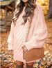 K New Women's Loose Half-turtleneck Chunky-knit Pullover Sweater In A Pure Color. No Bags Or Other Accessories_ecoleips.com