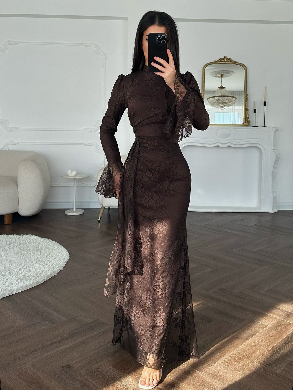 Women's Clothing Elegant Lace Bodycon Evening Gown Autumn Winter Collection_ecoleips.com