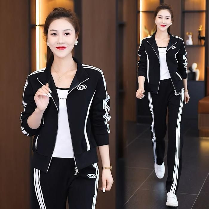 2026 Spring Autumn New Women's Casual Sports Suit Fashionable Age-Reducing Slimming Cardigan Sweatshirt And Sweatpants_ecoleips.com