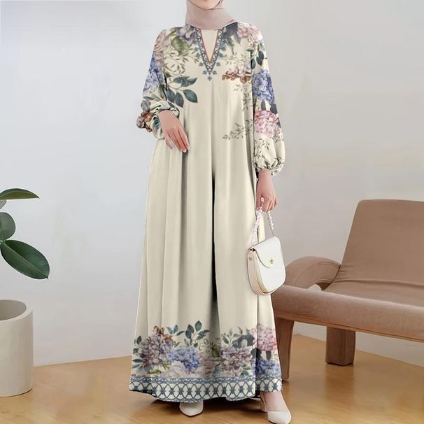 2025 Autumn Fashion Print Dress for Women Polyester Cross Border Trade Suitable for European And American Markets_ecoleips.com
