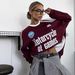 "Yues Women's Letter Print Hoodie - Oversized Loose Fit Pullover Sweatshirt, Long Sleeve Crewneck Cotton Blend Casual Streetwear"_ecoleips.com