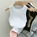 Women's American Style Camisole Tank Top Sleeveless Short Sexy Sporty Workwear Inspired Inner Layer Beautiful Back Design_ecoleips.com
