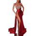 Verve 2025 Women's Sequin Split Plus Size Long Sexy Off-Shoulder Tube Top Flared Evening Dress_ecoleips.com