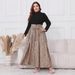 Cross-border Bestseller European And American Style Fashion Casual Plush Long-sleeve Trendy Floral Pleated Slim-fit_ecoleips.com