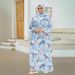 New Plus Size Women's Muslim Traditional Scarf Integrated Prayer Robe Fashion 3D Digital Print_ecoleips.com