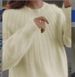 K Vertical Lazy Style Round Neck Pullover Sweater For Women; New Loose Women's Sweater; Knitted Top._ecoleips.com