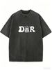 Women's Oversized Washed Shirt, Comfortable Crew Neck Daily Wear Top_ecoleips.com