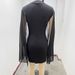 Women's Clothing Round Neck Ribbed Pearl Chiffon Cape Hip Dress For Women_ecoleips.com