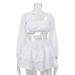 Women's Clothing Sexy Square Neck Strapless Crop Top And Hot Girl Set High Waisted Cake Skirt Two Piece Ensemble_ecoleips.com