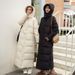 K New Women's Cotton Coat, Super Long, Over-the-knee, Thickened, Fashionable, Loose Cotton Jacket; Versatile Cotton Coat; Cotton-ded Jacket. No Bag_ecoleips.com