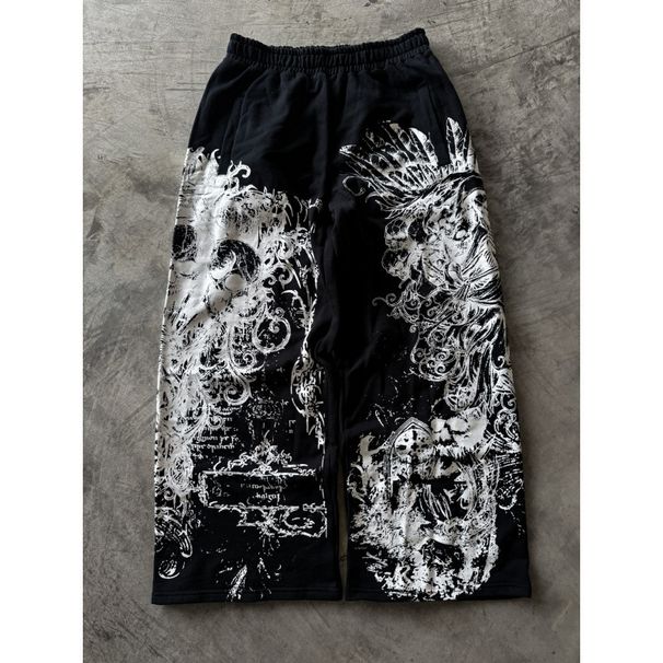 Cross-border American Style High Street Retro Snake Pattern Digital Print Straight Pants For Men Women, Spring Autumn_ecoleips.com