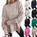 Women's Clothing Women’s Casual Long Sleeve Pullover Sweatshirt – Oversized Round Neck Fleece-Lined Fall/Winter Essential (S-XXL)_ecoleips.com