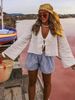 Aria Basics Aria Basics 2024 Cross-Border European And American Foreign Trade Independent Site Women's Fashion INS Popular Deep V Bell Sleeve_ecoleips.com