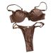 Women's Sexy Solid Color Bikini Cross-Over Two-Piece Swimsuit Relaxed Everyday Wear Comfortable Feshion_ecoleips.com