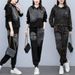 Women's Patchwork Denim Hooded Sweatshirt And Pants Set Spring Autumn New Fashion Two-Piece Trendy Brand_ecoleips.com