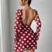 Women's Sexy Polka Dot Backless Mesh Mini Dress With Flared Sleeves – Summer & Spring Fashion Breathable Comfort_ecoleips.com