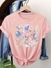 Seashell & Starfish Women's Tee - Coastal Beach Graphic, Casual Light Blue Top_ecoleips.com