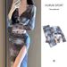 Aria Basics Women's Bikini Swimsuit 2024 New Style Four-Piece Set With Long Skirt, Sexy, Slim-Fit, European American Style, Suitable_ecoleips.com